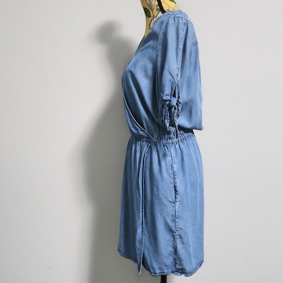 GAP Chambray Wrap Dress Size Small - Picture 5 of 12